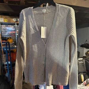 Elegant tan Shimmery Ribbed Sweater